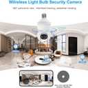 Light Bulb Security Camera, 5G/2.4GHz WiFi Lightbulb Cameras Outdoor for Home Security,2-IN-1 Bulb Security Camera with LED Light E27 Compatible, Smart AI Human Detection,Color Night Vision (1Pack)