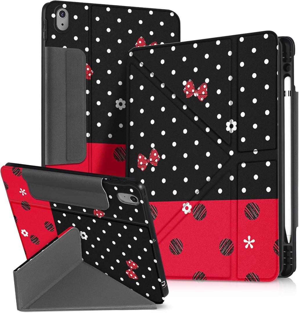 for iPad A16 Case/10th Generation Case - 10.9 Inch 2022 Tablet Cover with Pen Holder for Women Boys Girls Men Cute Cartoon Cool Funny Funda for iPad 11th 11 Inch 2025, RD WT Point (Red Point Mini)