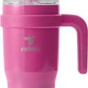 REDUCE 24 oz Stainless Steel Tumbler with Handle - Dual-Wall Vacuum Insulated Travel Mug, Sweat-Proof Lid & Reusable Straw - Keeps Drinks Cold for 24 Hrs, Fits Cupholders, Dishwasher Safe - Sangria (24 Ounces)