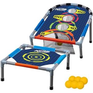 Amazon.com: NERF Kids Bounce N Score Target Toss Game Set - Foam Ball Bouncing Game for Kids Ages 6+ - (6) Foam Bouncy Balls and (1) Scoring Target Included : Toys & Games
