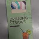 Senneny Set of 6 Silicone Drinking Straws for 30oz and 20oz - Reusable Silicone Straws BPA Free Extra Long with Cleaning Brushes- 6 Bent- 6mm diameter