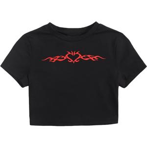 SOLY HUX Women's Summer Crop Top Short Sleeve T Shirt Cute Tee, S