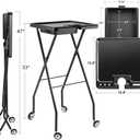 Salon Folding Tray, Folding Salon Rolling Tray on Wheels, Color Tray for Hair Esthetician&Stylist,Tattoo Cart, Beauty