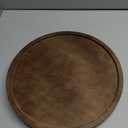 Round Decorative Tray Wood Bathroom Counter Organizer Farmhouse Kitchen Decor Wooden Riser for Soap Dish, Perfume, Candle, Sponge, 11" - Walnut