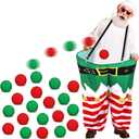 Leitee Santa Pants Snowball Fight Red and White Christmas Fake Snowball Activity Christmas Party Activities for Families Yard Outdoor and Indoor Games (Elf)