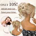 2PC Messy Bun Scrunchies for Women's Hair Bun Extension Ponytail Synthetic Updo Hair Piece for Girls Hair Chignon for Daily Wear (Dirty Blonde)