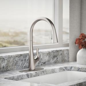KOHLER R43210-VS Bevin™ Kitchen Sink Faucet with Pull Down Sprayer, Two-Function Sprayhead Kitchen Faucets, 1.5 GPM, Vibrant Stainless