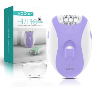 VOGOE Epilators Hair Removal for Women with 21 Tweezers & LED Light, 2 Speeds Cordless Epilator for Women, Electric Hair Removal Epilators Rechargeable for Arms & Legs HR110 (Purple)