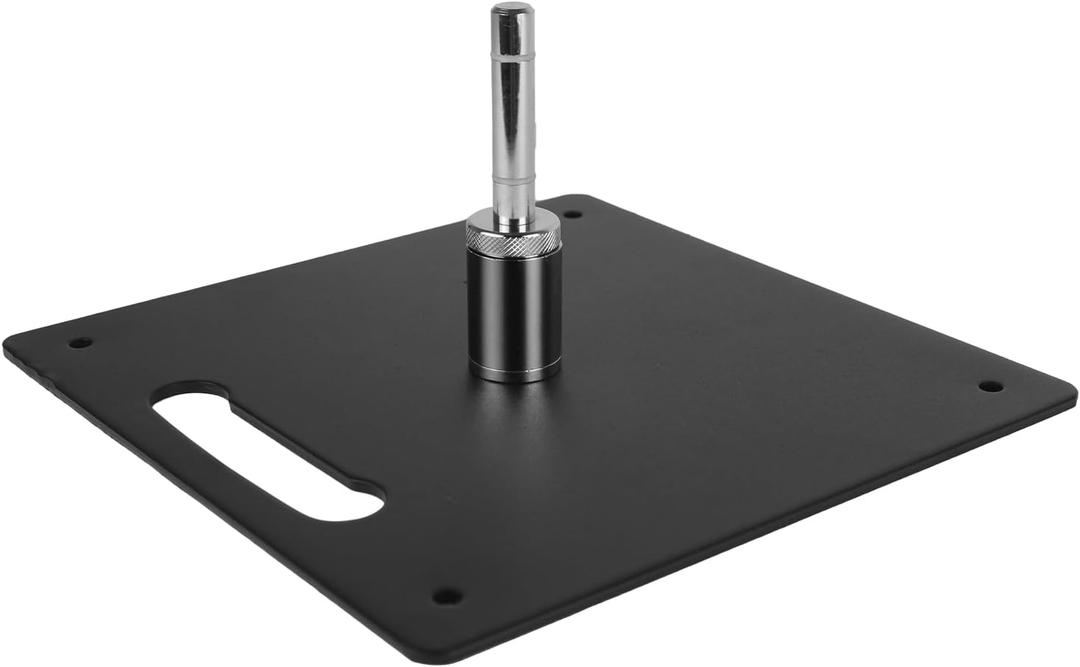 Heavy Duty Feather Flag Base  Square Iron Plate with Rotating Spindle, 360 Swivel, Weather-Resistant, Ideal for Outdoor & Indoor Advertising (8.82 lbs)