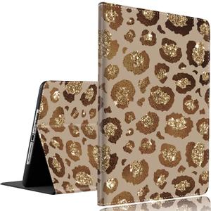 Case for iPad 9th/8th/7th Gen 2021/2020/2019 iPad 10.2 Inch Also Fit iPad Air 3th Gen 2019/iPad Pro 10.5 inch 2017Standing Cover Case with Auto Sleep/WakeGolden Leopard Brown