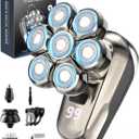 Head Shaver for Bald Men, 5-in-1 Electric Razor with 7D Floating & 2-Speed Modes, IPX7 Waterproof, LED Smart Display and & Type-C Fast Charging, Professional Grooming Kit for Men, Valentines Day Gifts