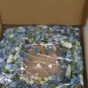 Bibelot 20 Inch Spring Wreath Blue with Green Leaves Wreaths Blue Daisy Artificial Grains White Flower Wreath for Front Door Wreaths,Farmhouse Decor Indoor&Outdoor Wedding Wall Home Decor