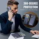 Wallet Case for iPhone 17 Compatible with Magsafe, 2-in-1 PU Leather Flip RFID Blocking Card Holder Stand Shockproof Magnetic Detachable Cover for iPhone 17 Case 6.3", Deep Blue