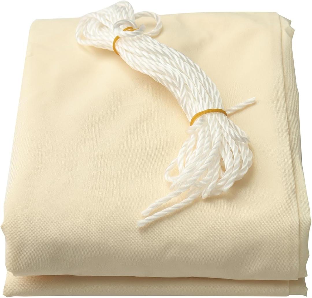 Square/Rectangle Beige Sun Shade Sail Rectangle Canopy Cloth Screen Water Permeable Sun Shade Sail Canopy Awning Shelter for Carport Patio Outdoor (10"x 19.5" / 300cm x 600cm)