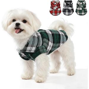 Polo Plaid Dog Shirt, Dog Clothes for Small Dogs Girl Boy, Breathable, Comfy Soft Pet T-Shirts Outfits Designed for Extra Small Sized Dogs Boy Girl (Green, X-Small)
