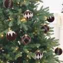 20PCS Velvet Ornaments for Christmas Tree, 2.36INCH Glitter Flocked Christmas Ornaments Decorations Balls Set Decor