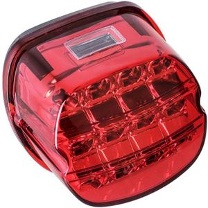 NTHREEAUTO Red LED Rear Tail Lights Motorcycle Taillights Brake Running Compatible with Harley Touring Dyna Road King Electra Glide Street Bob