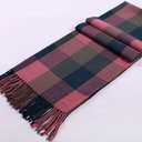 Wander Agio Women's Fashion Long Shawl Big Grid Winter Warm Lattice Large Scarf (Red Green)