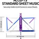 Ultralight Music Stand, Lightweight Aluminum Alloy Sheet Music Stand with Carry Bag, Folding Stand for Sheet Music, Universal Size for Adults Kids Performers(Cyberpunk)