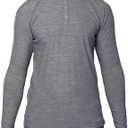 MERIWOOL Men's Base Layer Long Sleeve Henley - Lightweight Merino Wool Thermal (Gray, S)