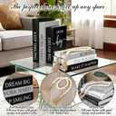 Menkxi 6 Aesthetic Decorative Books Set with Tassel Wood Bead Motivational Table Decor Encouragement Faux Book with Inspirational Design for Home Coffee Table Modern Decoration Photo Storage Box