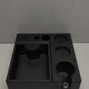 IKAPE Espresso Knock Box, Espresso Coffee Organizer Box Fit for Storage 51, 54, 58MM Espresso Tamper, Distributor, Portafilter & Puck Screen Accessories, Plastic Station Base(Black) (23.7X23.7X8.6CM)