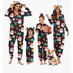 Christmas Pajamas for Family Matching Cute Long Sleeve Couples Soft Sleepwear One Piece Funny Christmas Pjs Sets, Mom, L