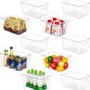 YIHONG Clear Pantry Storage Organizer Bins, 10 Pack Plastic Food Storage Bins with Handle for Kitchen,Refrigerator, Freezer,Cabinet Organization and Storage (L(11.2"L x 7.5"W x 6"H))