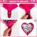 30Pcs Happy Mother's Day Balloons Set, 18'' 18pcs and 10'' 12pcs, Mom Balloons, Aluminum Foil Balloons for Mother's Day Decorations, Party Supplies and Grandmother's Birthday