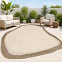 JONATHAN Y Rustic Abstract Indoor Outdoor Area Rug 4X6 Beige/Brown, Wyatt Modern for Backyard, Patio, Porch, Easy-Cleaning, High Traffic, Pet-Friendly, Non-Shedding (SHP200B-4)
