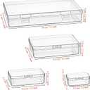 Goodma 24 Pieces Mixed Sizes Rectangular Empty Mini Clear Plastic Organizer Storage Box Containers with Hinged Lids for Small Items and Other Craft Projects