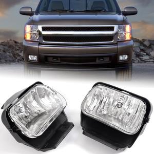 CHEDA Fog Lights Assembly Compatible with Chevy Silverado 1500 2500 3500 HD Models/Avalanche 1500 2500 2003-2007 (Fit No Cladding only) Bumper Driving Lamps Left&Right Clear Lens
