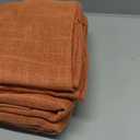 LAMIT Burnt Orange Sheer Linen Curtains, 84 inch Light Filtering Semi Sheer Panels Back Tab and Rod Pocket Farmhouse Rust Drapes for Bedroom/Living Room, 2 Panels, 52 x 84 Inch