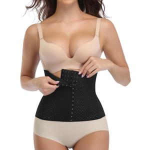 Waist Trainer for Women Corset Shapewear Tummy Control Body Shaper Hourglass Figure Postpartum Belly Band Wrap (Black, L)