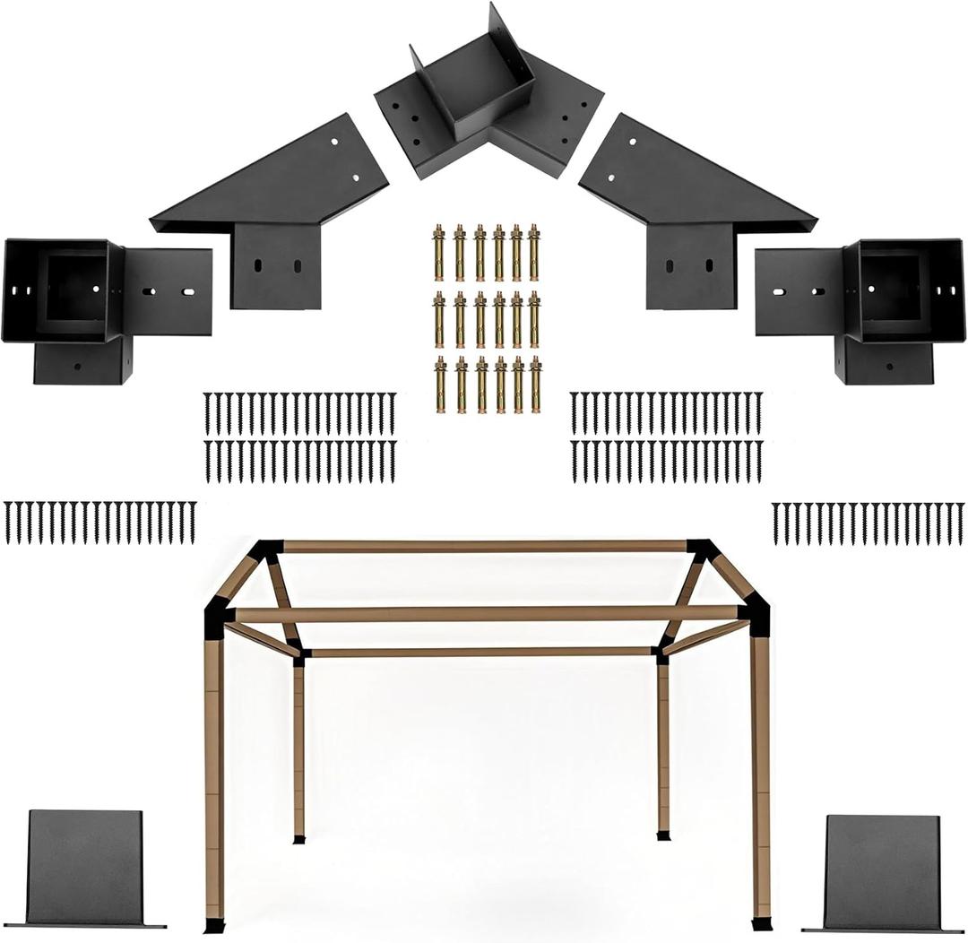30 Slanted Pergola Whole-Set Kit for 4" x 4" Wood Pergola, Easy to Install, Weather - Resistant Bracket Kit for Carports, Gardens & More (14 Pcs)