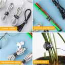 Cord Organizer Cable Ties, 4 inch Reusable Self Gripping Charger Organization, Cord Storage Fastening Keeper, Cable Wrap Straps For Home, Office, Desk Wire and Cord Management (50 Pack-Black)