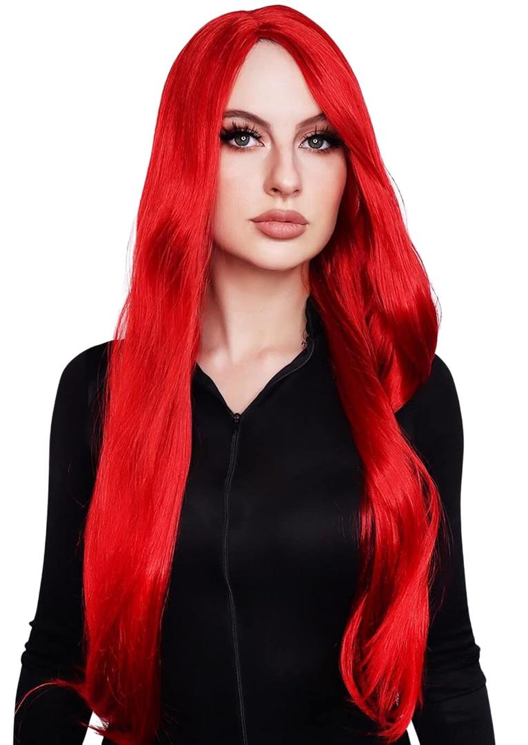 ALLAURA Compatible with Dark Phoenix Wig for X-men Cosplay |Realistic Long Red Hair Fits All for Women Men Jean Grey Anime Marvel & Fantasy Wigs