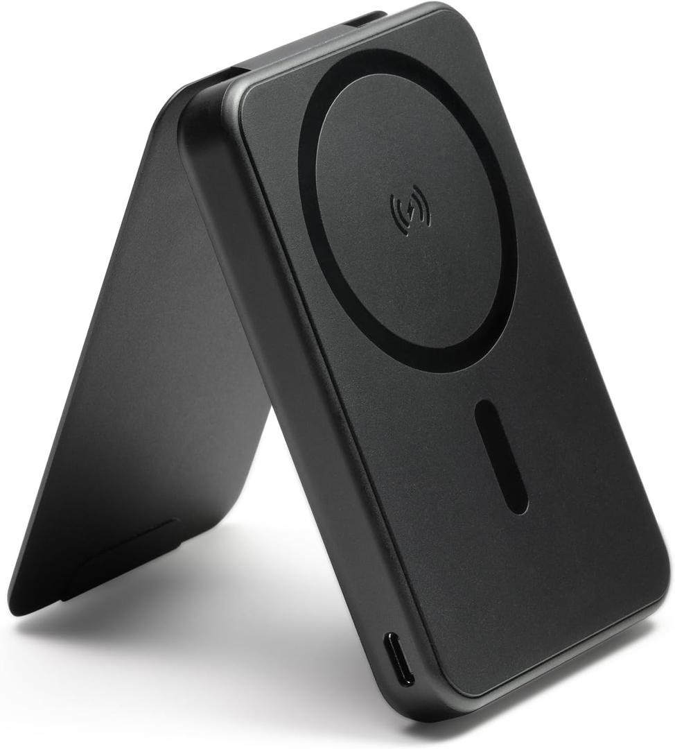 Mophie Snap+ Juice Pack Mini w/Wallet - Wireless Portable Magnetic Charger with 5000 mAh Internal Battery, Compatible with MagSafe & Qi-Enabled Smartphones, Works with Apple, Samsung, and Google