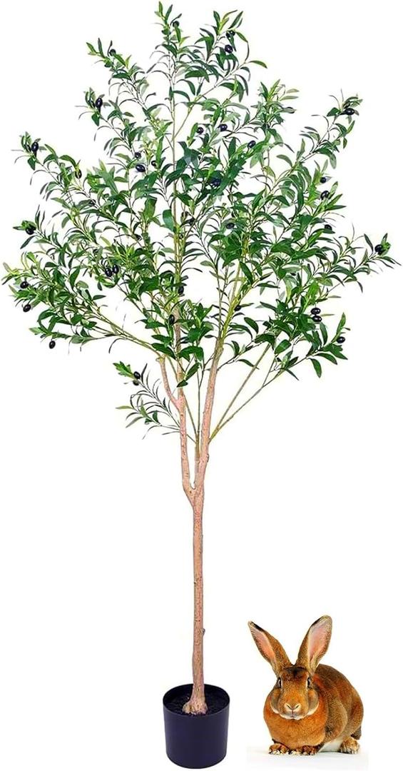 JUSTOYOU Artificial Olive Tree 6 Feet Fake Topiary Olive Trees Faux Tree Plants in Pot Olive Fruits and Leaves Tree for Indoor Outdoor Decor Home Office Garden Modern Decoration Housewarming Gift JUSTOYOU Artificial Olive Tree 6 Feet Fake Topiary Olive Trees Faux Tree Plants in Pot Olive Fruits and Leaves Tree for Indoor Outdoor Decor Home Office Garden Modern Decoration Housewarming Gift