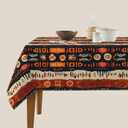 Colorful Tribal Square Table Cloth - Boho Tablecloth Ethnic Stripes Lines Native Art Table Cover for Party Picnic Kitchen Dining Decor (54" x 54" (Square))