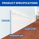 COUKIU Flexible Baseboard Molding Trim, Peel and Stick Rubber Wall Base Moulding Trim, 4 Inch x 32.8 Feet Self-Adhesive Vinyl Cove Base (Extra White)