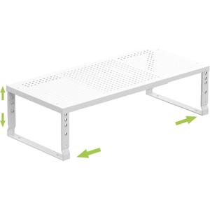 Expandable Cabinet Shelf Organizer Storage Spice Rack Shelves for Kitchen Stackable Adjustable Pantry Cupboard Bathroom Countertop Desktop(1Pack/White/Large-with Hole)