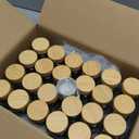 EDELHAUS Square Spice Jars with Bamboo Wooden Lid (Pack of 24) Spice Jars with Shaker Insert and 240 Labels - Bamboo Lid Glass Container for Spice Organisation [4.3 in  1.8 in]