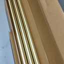BlastHome Non-Adjustable Luxury Curtain Rods for Windows, 1 Rod Set, 11 foot Fixed Length (Three Rods Connect for a Seamless Look), Brushed Gold