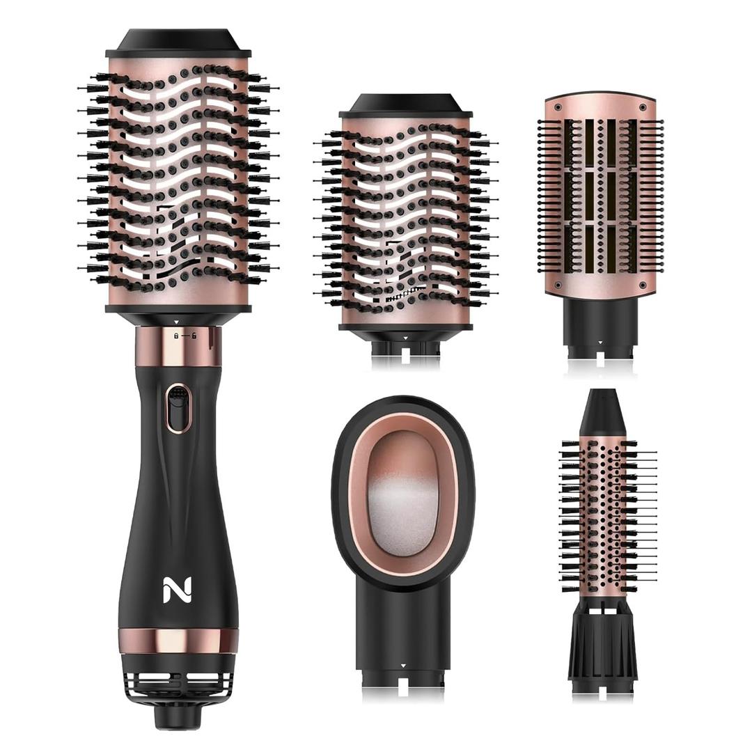 Natrial Hair Dryer Brush Blow Dryer Brush in One Hot Air Paddle Brush for Drying and Straightening, Volumizer Multi-Styler Smooth Curls for All Hair Types, Frizz-Free Blowout Brush for Salon Quality