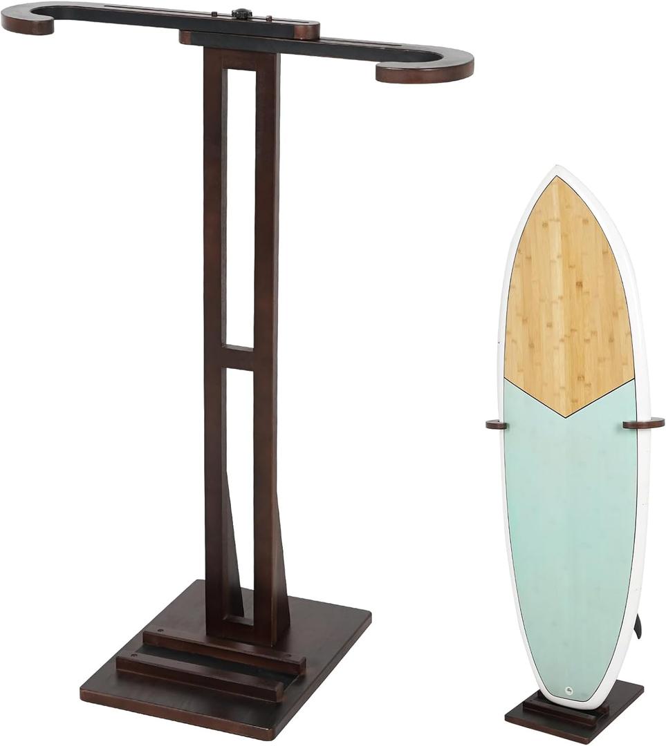 Surfboard Stand Racks, Sturdy Surfboard Racks Standing with Floor-Standing Design,Stand Shortboard and Longboard Organizer, Beech Wood, 1PCS
