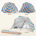UPWELL Beach Tent Easy Set Up Canopy Sun Shelter Shade with UPF 50+UV Protection Portable Beach Umbrella Outdoor Sunwall with Sand Pockets for Fishing Backyard Camping(Holiday Glow), 10.5 ft x 8 ft