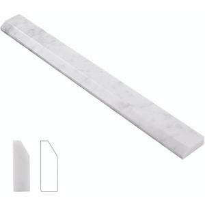 Diflart 10-Pack Carrara White Marble Pencil Liner Trim, 3/8 x 12 Inch, Polished, Marble Tile Edging Corner Trim Molding Bullnose Tile Shower Bathroom Kitchen Livingroom