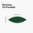 Outdoor Large Hammock for Camping Hammocks Gear for The Backpacking Survival Travel Portable Lightweight Parachute Nylon,Sturdy and Durable Up to 660lbs (Green)