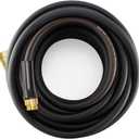 Giraffe Tools Garden Hose 50ft x 5/8", Water Hose Heavy Duty, Flexible, Lightweight Hybrid Hose with Swivel Handle, Male to Female Fittings (Black)
